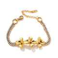 18K Gold Plated Flower Bracelet in Stainless Steel