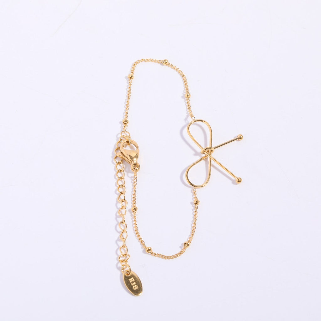 Bowknot Collarbone Necklace and Bracelet Set for Women