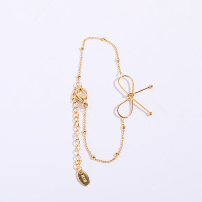 Bowknot Collarbone Necklace and Bracelet Set for Women