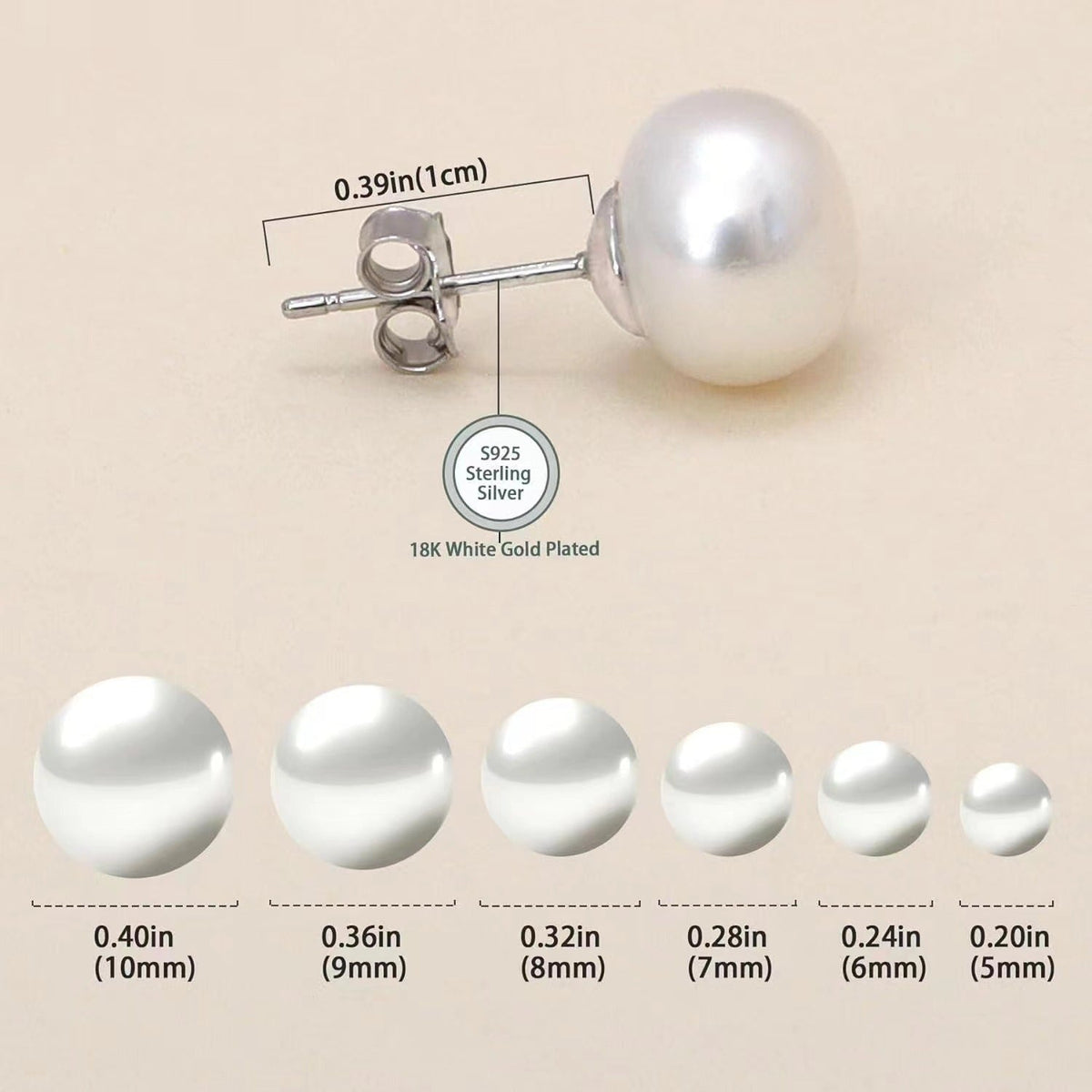 S925 Silver Freshwater Pearl Ear Studs | Gold Silver Anti-Allergy