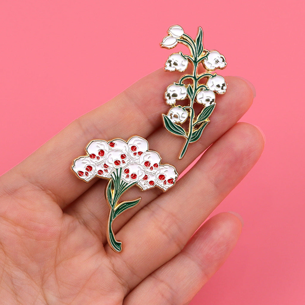 Skull Flower Brooch Pin | Alloy All-Match Badge Accessory