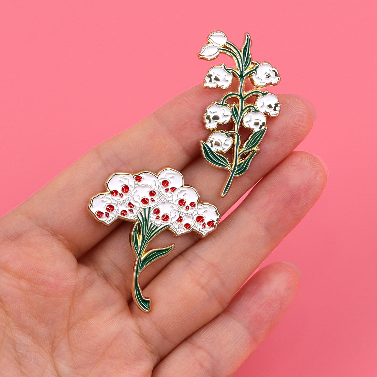 Skull Flower Brooch Pin | Alloy All-Match Badge Accessory