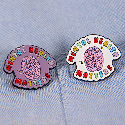 Body Organ Brooch | Alloy Plated White Pink 2.5cm Creative