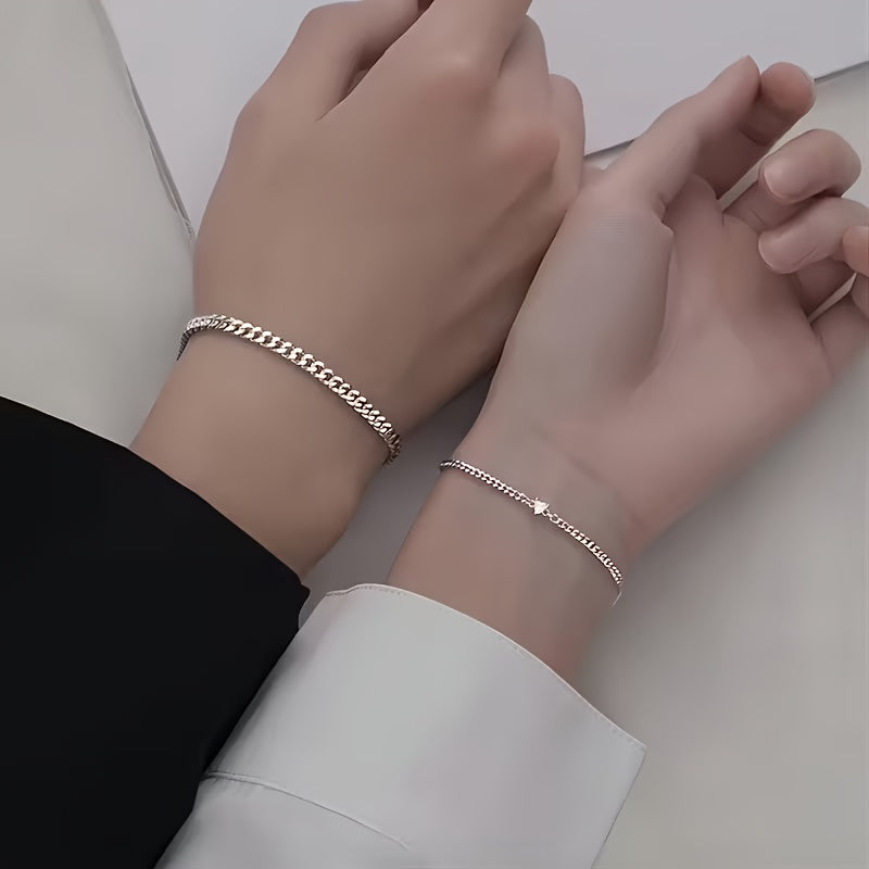 Personalized Heart Couple Bracelet Set 2 | Gift for Partners & Best Friends