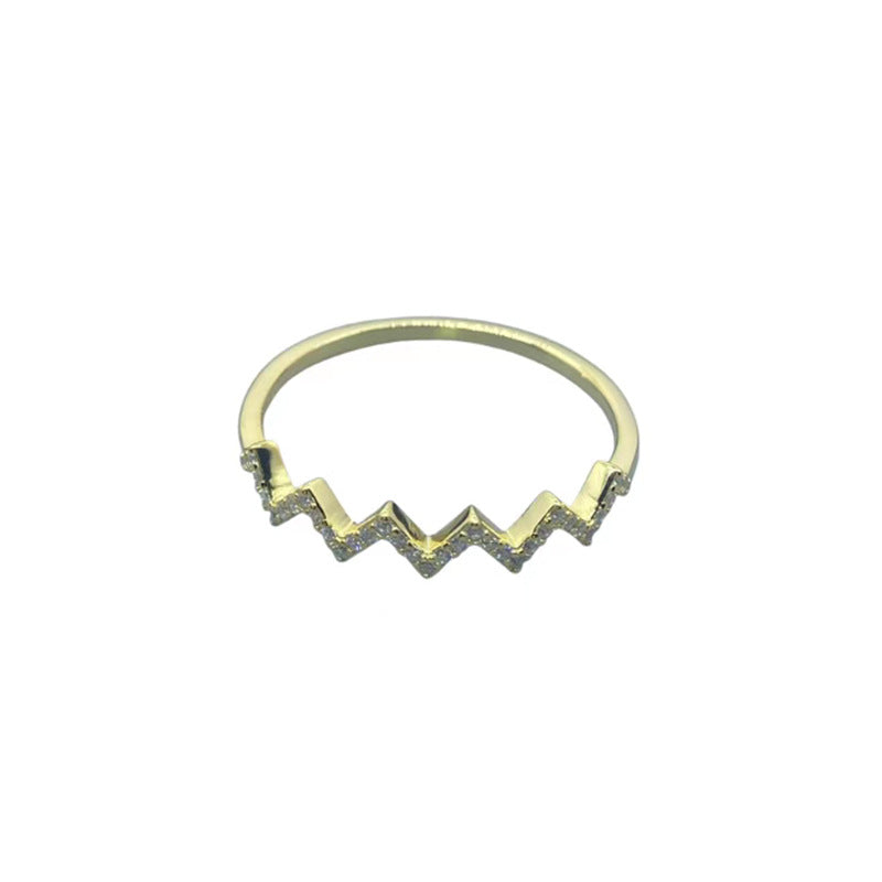 Wave Pattern Zircon Ring | Inspirational Gift for Daughter