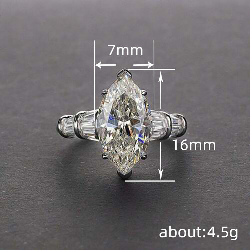 Marquise Zircon Ring for Women | Light Luxury Copper