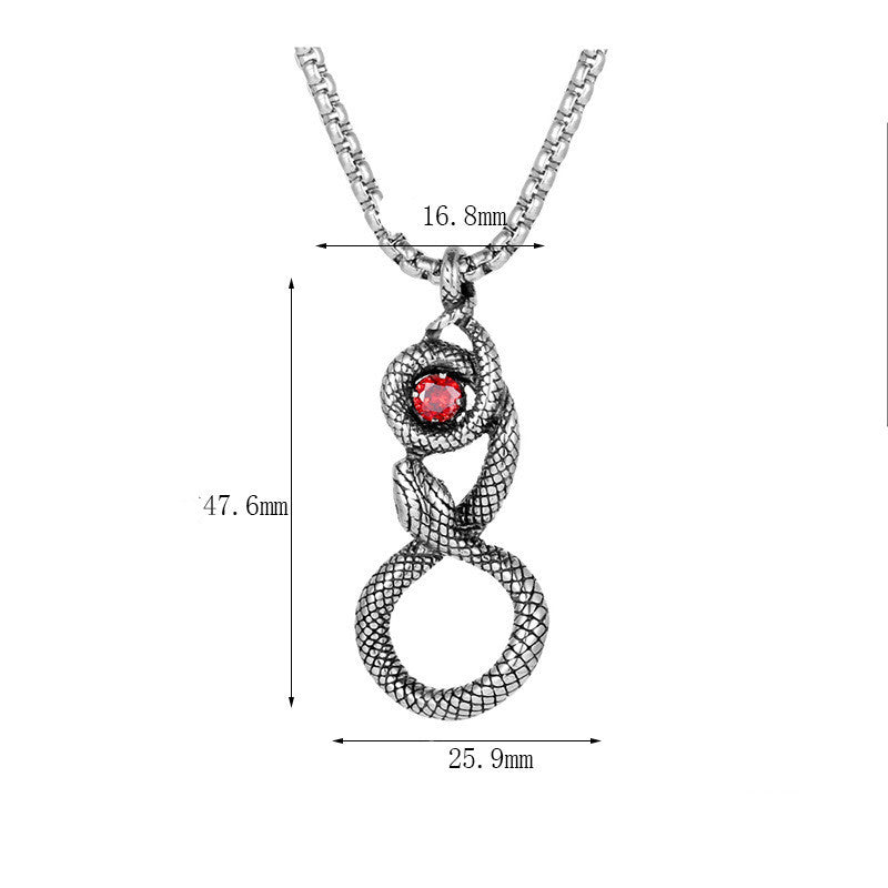 Vintage Eye Pendant Necklace in Titanium Steel