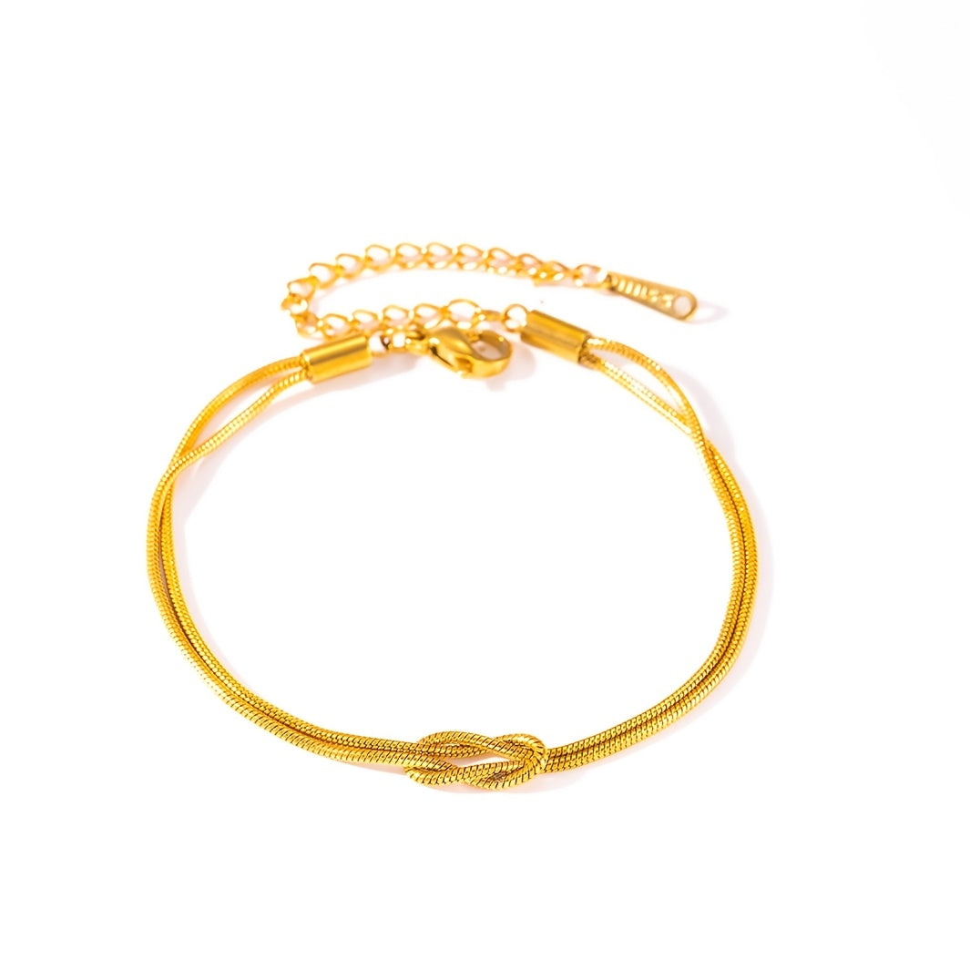 French Style Twisted Couple Bracelet Set 2 | 18K Gold Plated