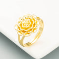 Cold Wind Personality Ring | Copper Gold Plated Floral Women's
