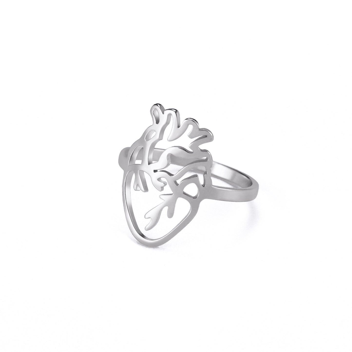 Hollow Brain-Shaped Titanium Steel Ring | Unisex Statement Piece