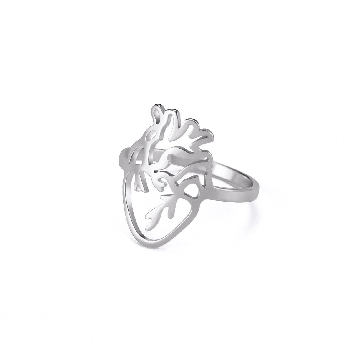 Hollow Brain-Shaped Titanium Steel Ring | Unisex Statement Piece