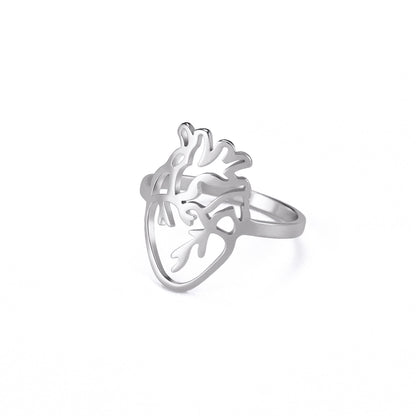 Hollow Brain-Shaped Titanium Steel Ring | Unisex Statement Piece