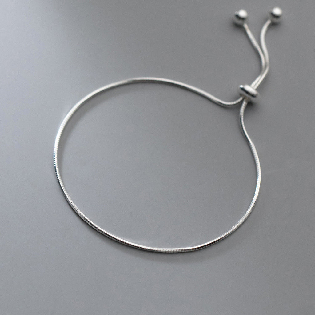 925 Silver Beads Snake Bone Adjustable Bracelet