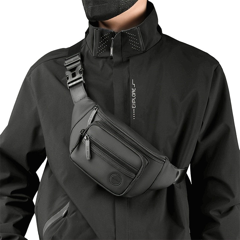 Lightweight PU Multifunctional Waist & Chest Bag for Men