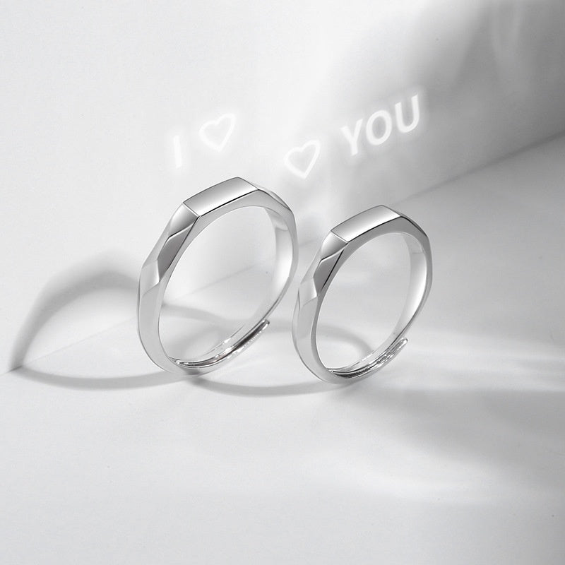 S925 Sterling Silver Hidden Love Pattern Ring | Couple Surprise Ring
