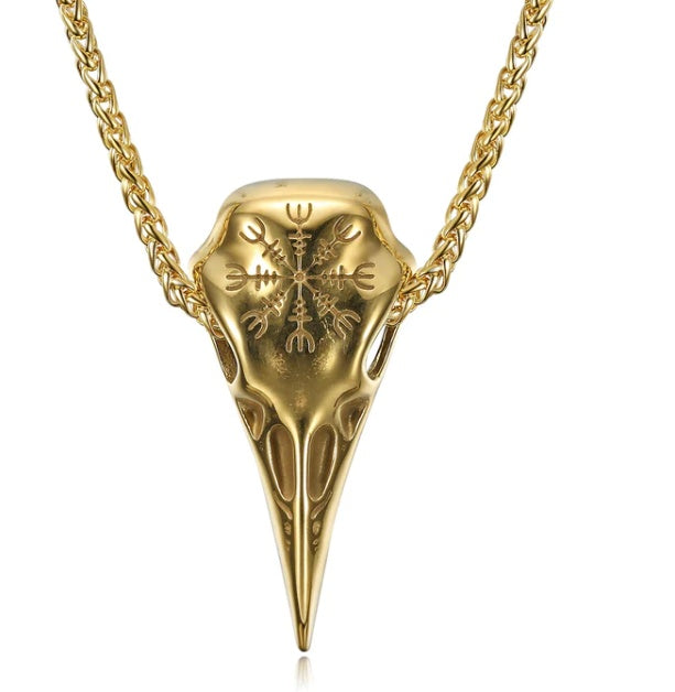 Viking Skull Eagle Pendant Necklace | Titanium Steel Gold Silver