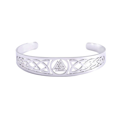 Valknut and Celtic Design Stainless Steel Bracelet