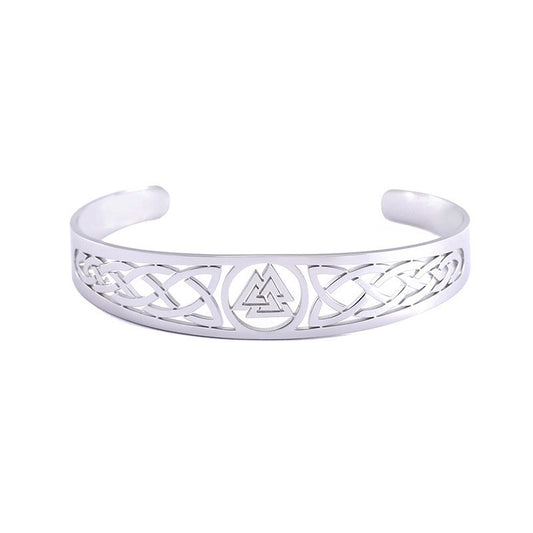 Valknut and Celtic Design Stainless Steel Bracelet