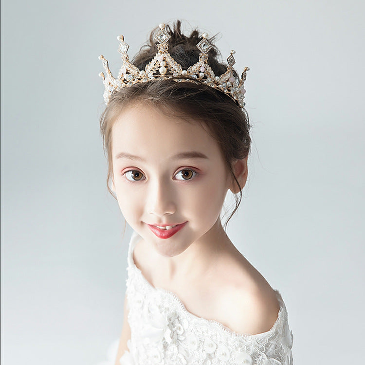 Princess Diamond Crown | Alloy Pearl Crystal Korean 13.2cm