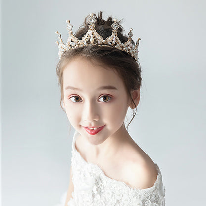 Princess Diamond Crown | Alloy Pearl Crystal Korean 13.2cm