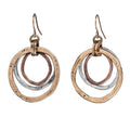 Retro Bohemian Triple-Circle Earrings | Alloy Colour-Block Ethnic