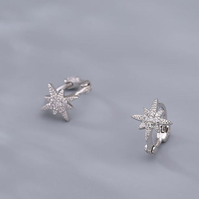 Korean Diamond Embedded Earrings | Copper Gold Silver Versatile