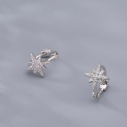 Korean Diamond Embedded Earrings | Copper Gold Silver Versatile