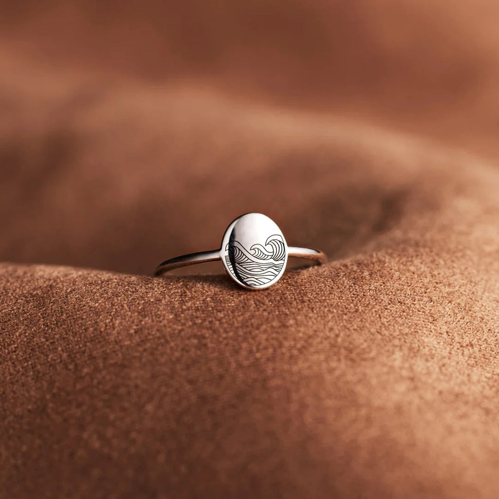 S925 Pure Silver Sea Wave Ring | Women's Minimalist Band