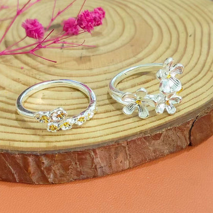 Camellia Open Ring for Women | Adjustable Zinc Alloy