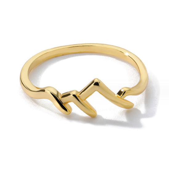 Mountain-Shaped Copper Ring | Creative Women's Statement Band