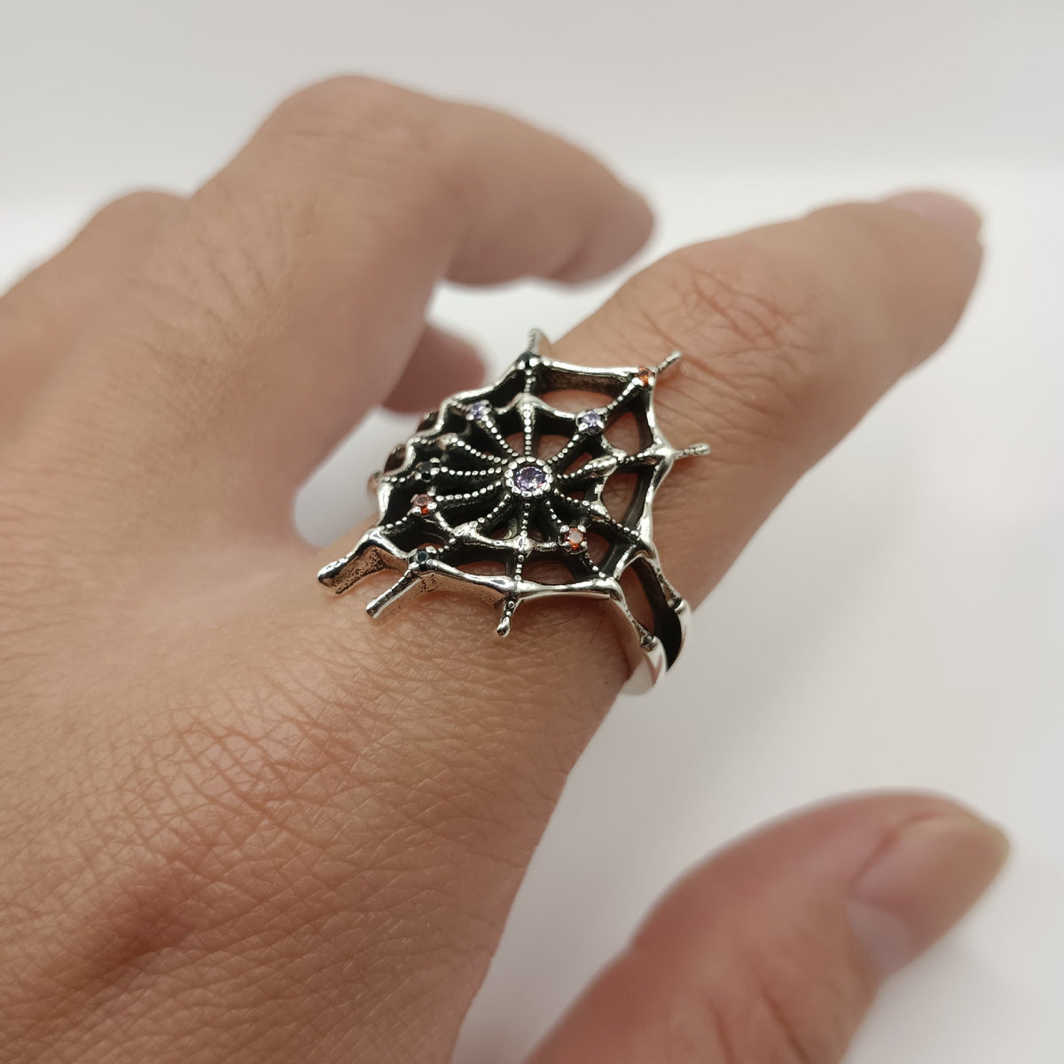 Spider Web Open Ring | Retro Hollow Copper Unisex