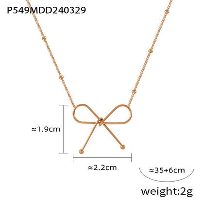 Bowknot Collarbone Necklace and Bracelet Set for Women