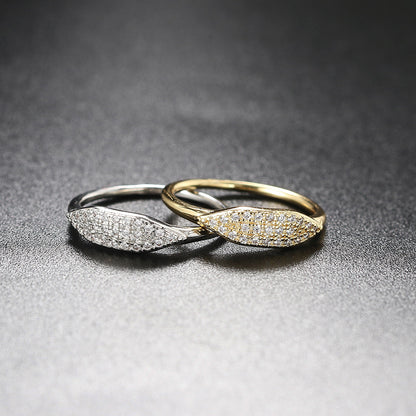 Gold Plated Zircon Micro Setting Ring | Copper White Gold 14K