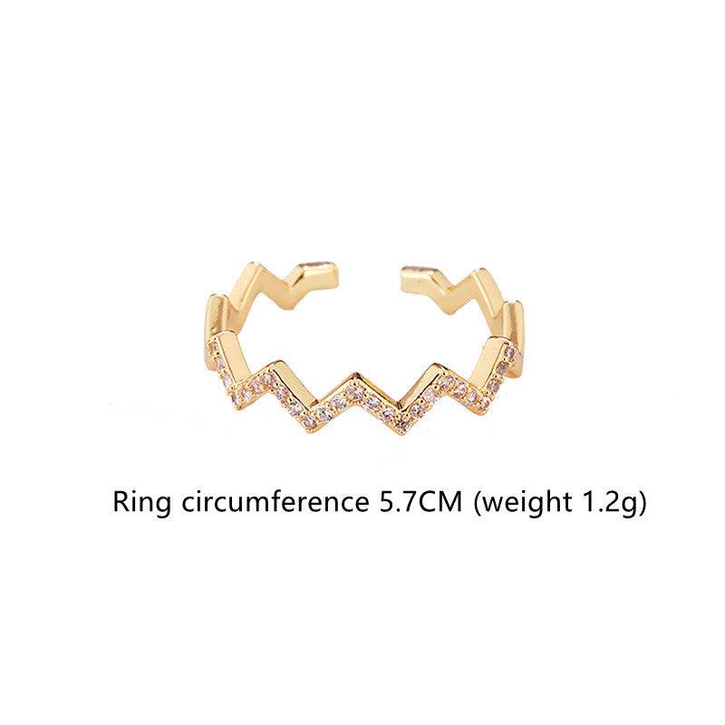 Micro Inlaid Full Diamond Zircon Ring | Copper Adjustable Women's