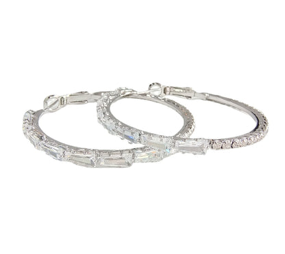 S925 Hollow Zircon Big Earrings | Copper Vintage White Gold