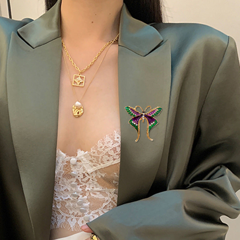Bee Butterfly Diamond Brooch | Alloy Korean Gem Inlay Unisex