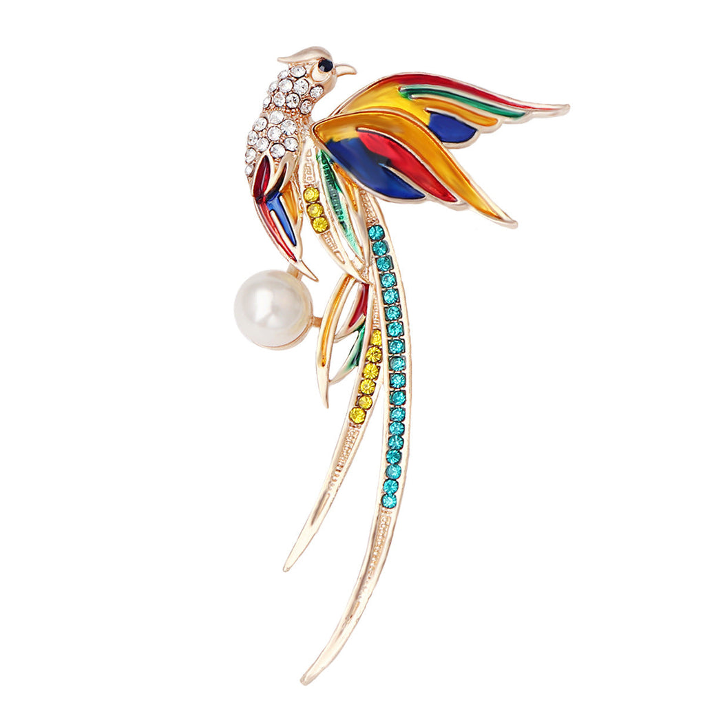 Phoenix Peacock Hummingbird Brooch | Alloy Oil Drip Chinese Style