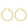 18K Gold Emboss Round Earrings | Titanium Steel Fashion OL