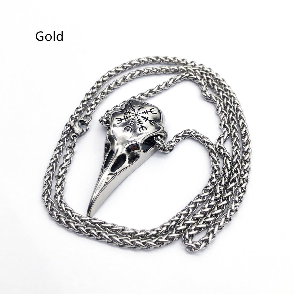 Viking Skull Eagle Pendant Necklace | Titanium Steel Gold Silver