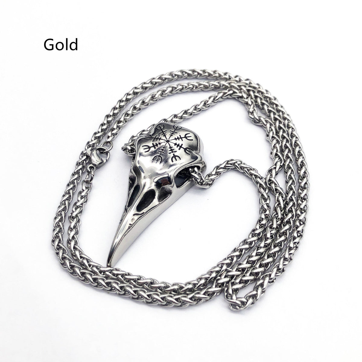 Viking Skull Eagle Pendant Necklace | Titanium Steel Gold Silver