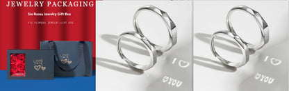 S925 Sterling Silver Hidden Love Pattern Ring | Couple Surprise Ring
