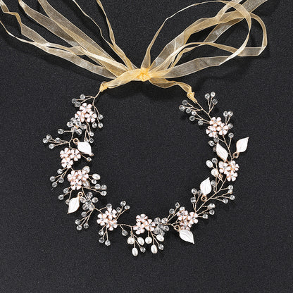 Pearl Flower Headband | Handmade Alloy European Gold Silver 40cm