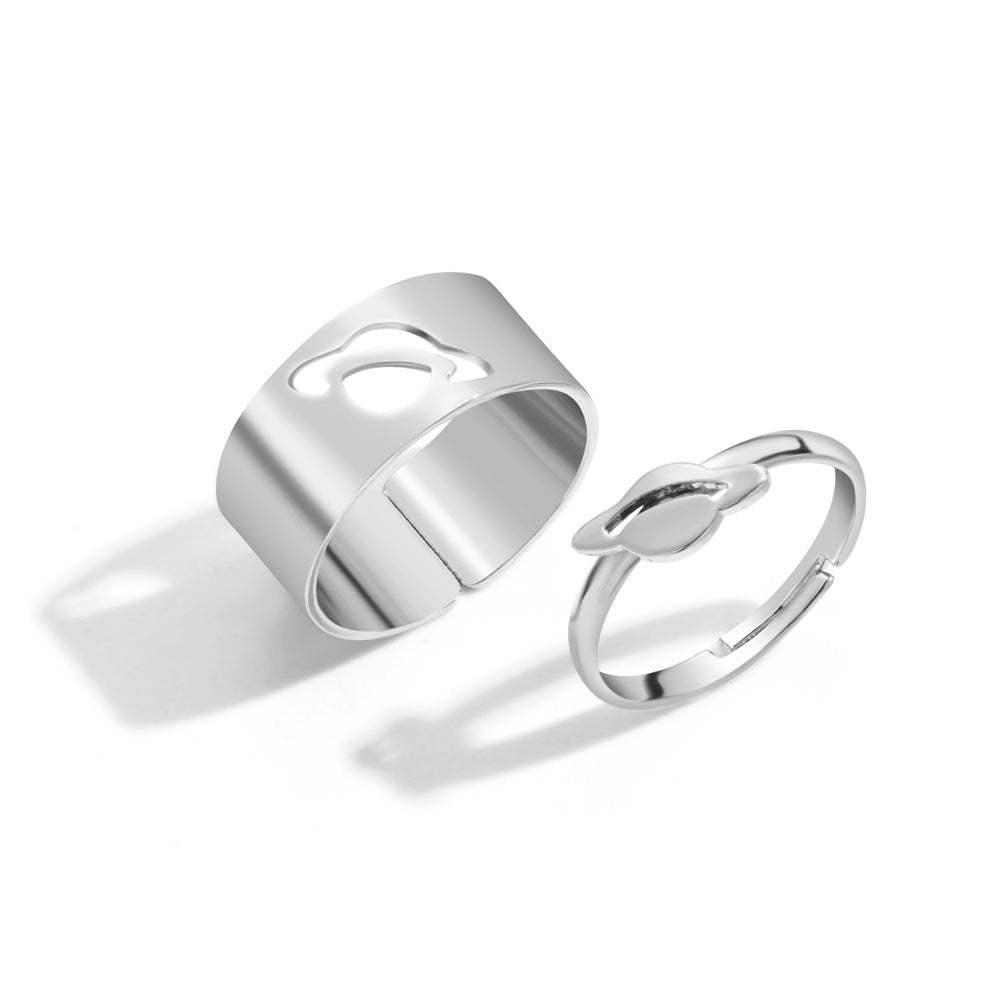 Butterfly 2-Piece Couple Ring Set | Punk INS Style Gold Silver