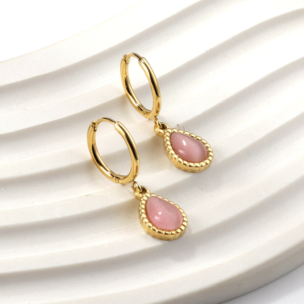 Simple Retro Drop Earrings | Stainless Steel Multi-Colour