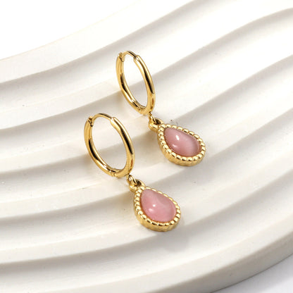 Simple Retro Drop Earrings | Stainless Steel Multi-Colour