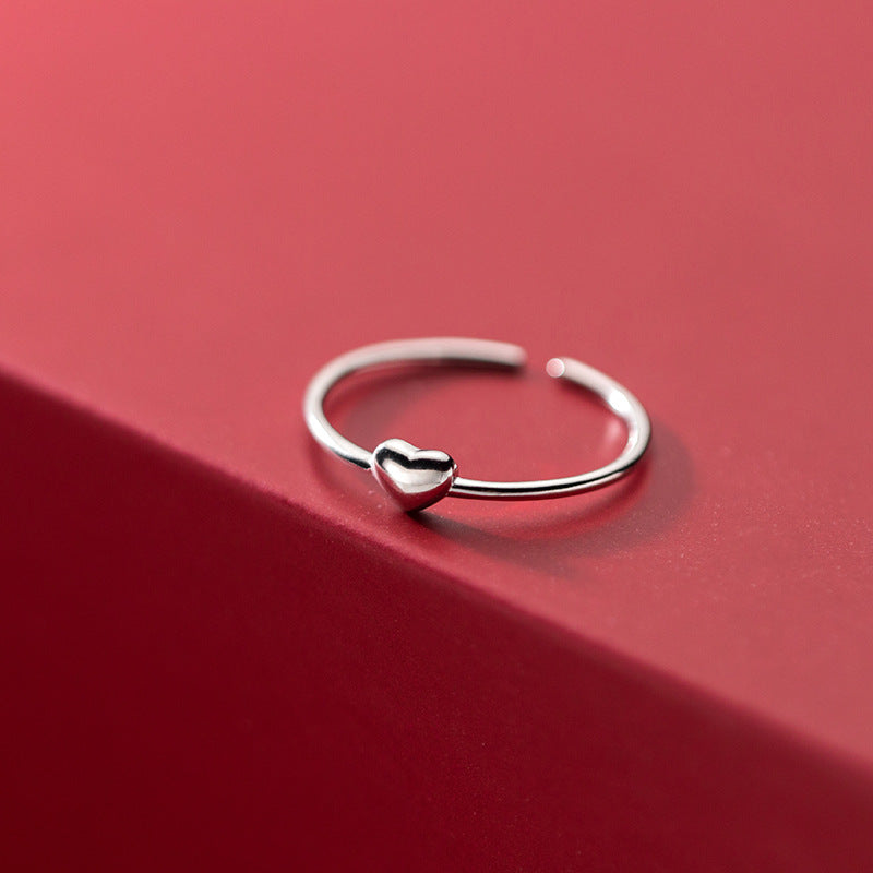 Heart Index Finger Ring | S925 Silver Adjustable Gold Silver