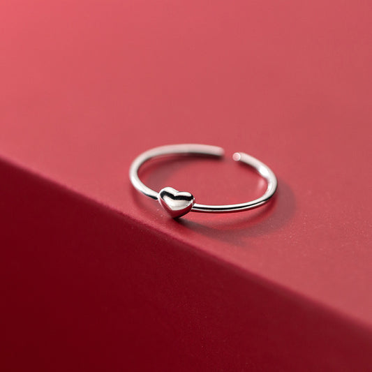 Heart Index Finger Ring | S925 Silver Adjustable Gold Silver
