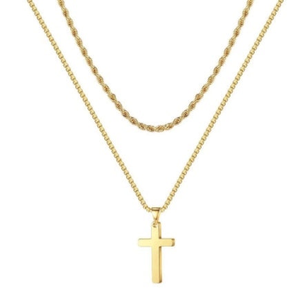 Cross Pendant Necklace in Titanium Steel