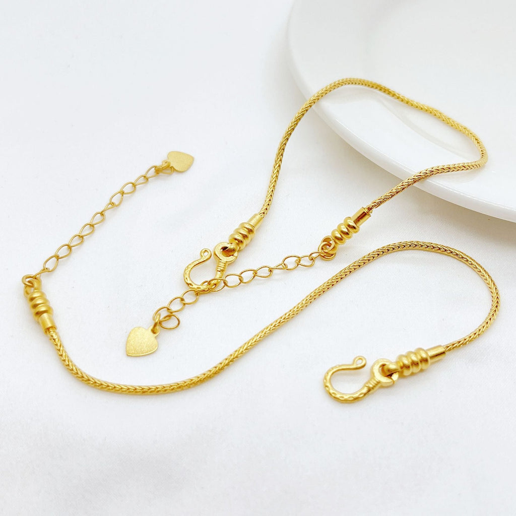 Alluvial Gold Snake Bone Bracelet with DIY Bead Threading