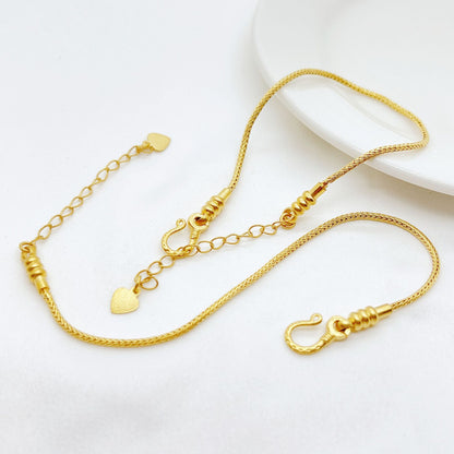 Alluvial Gold Snake Bone Bracelet with DIY Bead Threading